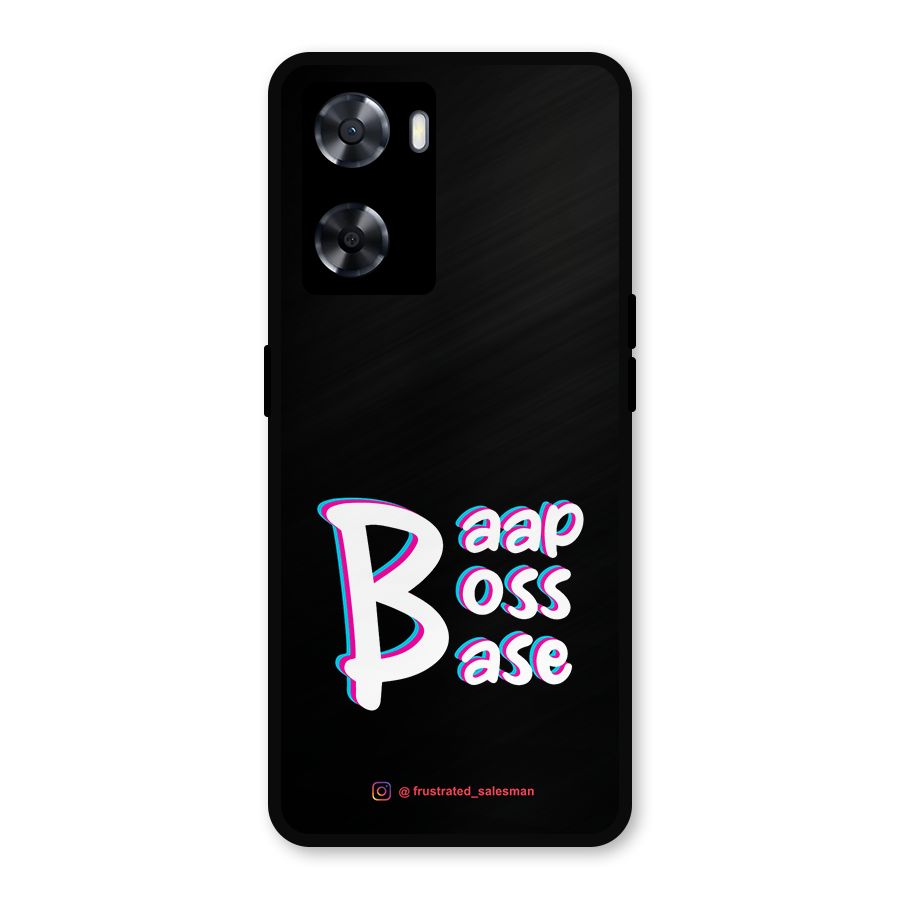 Baap Boss Base Black Metal Back Case for Oppo A57 2022