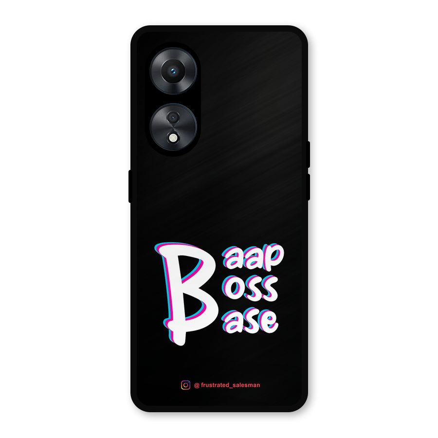 Baap Boss Base Black Metal Back Case for Oppo A78