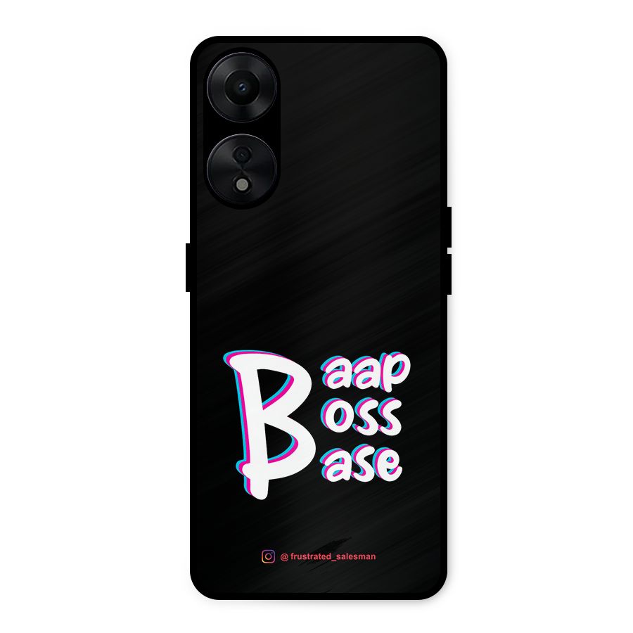 Baap Boss Base Black Metal Back Case for Oppo A78 5G