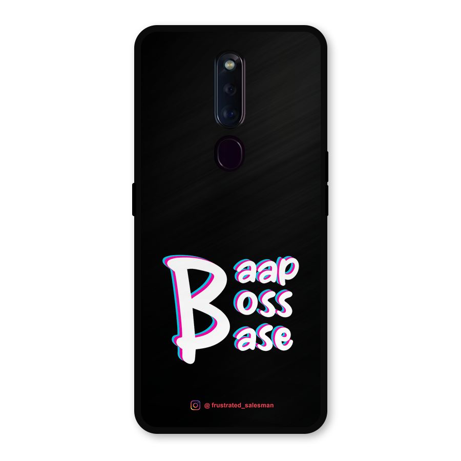 Baap Boss Base Black Metal Back Case for Oppo F11 Pro
