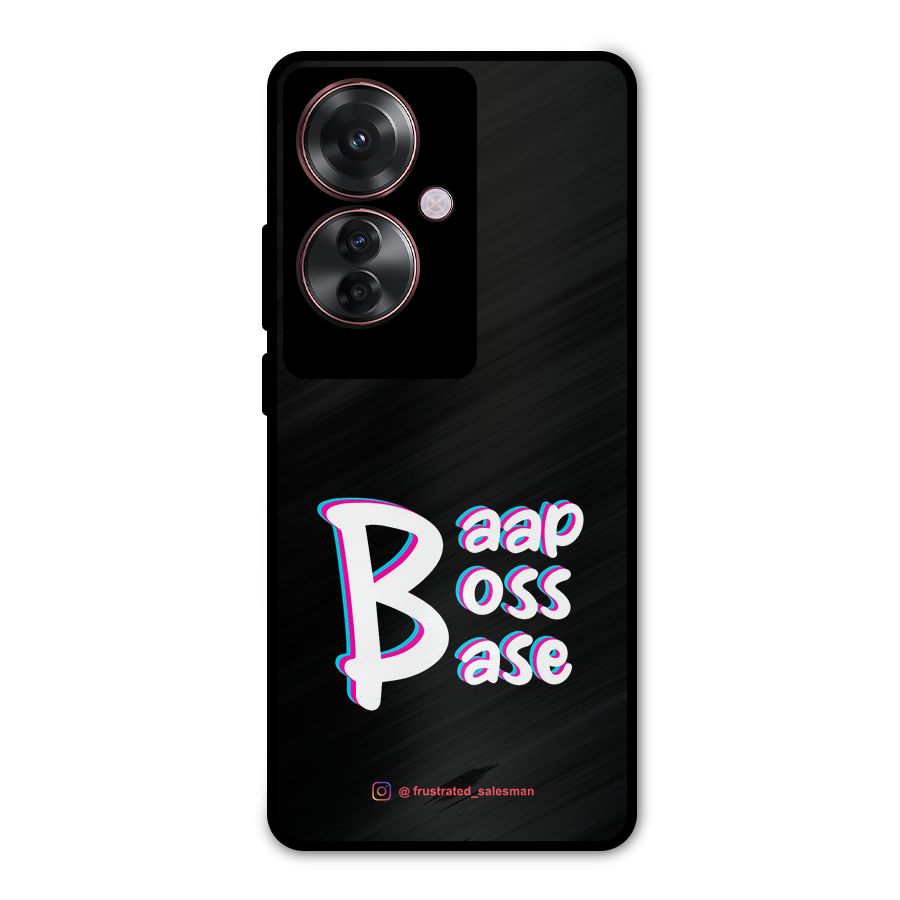 Baap Boss Base Black Metal Back Case for Oppo F25 Pro