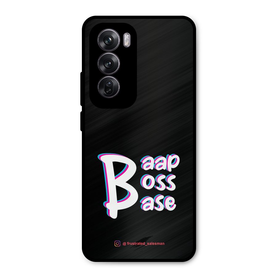 Baap Boss Base Black Metal Back Case for Oppo Reno12 Pro