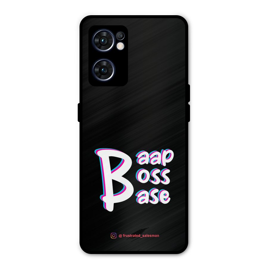 Baap Boss Base Black Metal Back Case for Oppo Reno7 5G