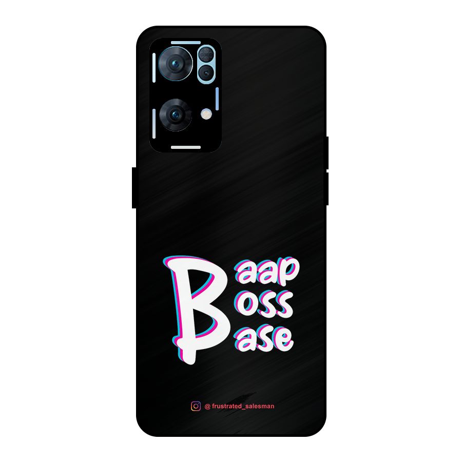 Baap Boss Base Black Metal Back Case for Oppo Reno7 Pro 5G