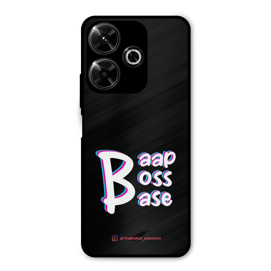 Baap Boss Base Black Metal Back Case for Poco M6 Plus