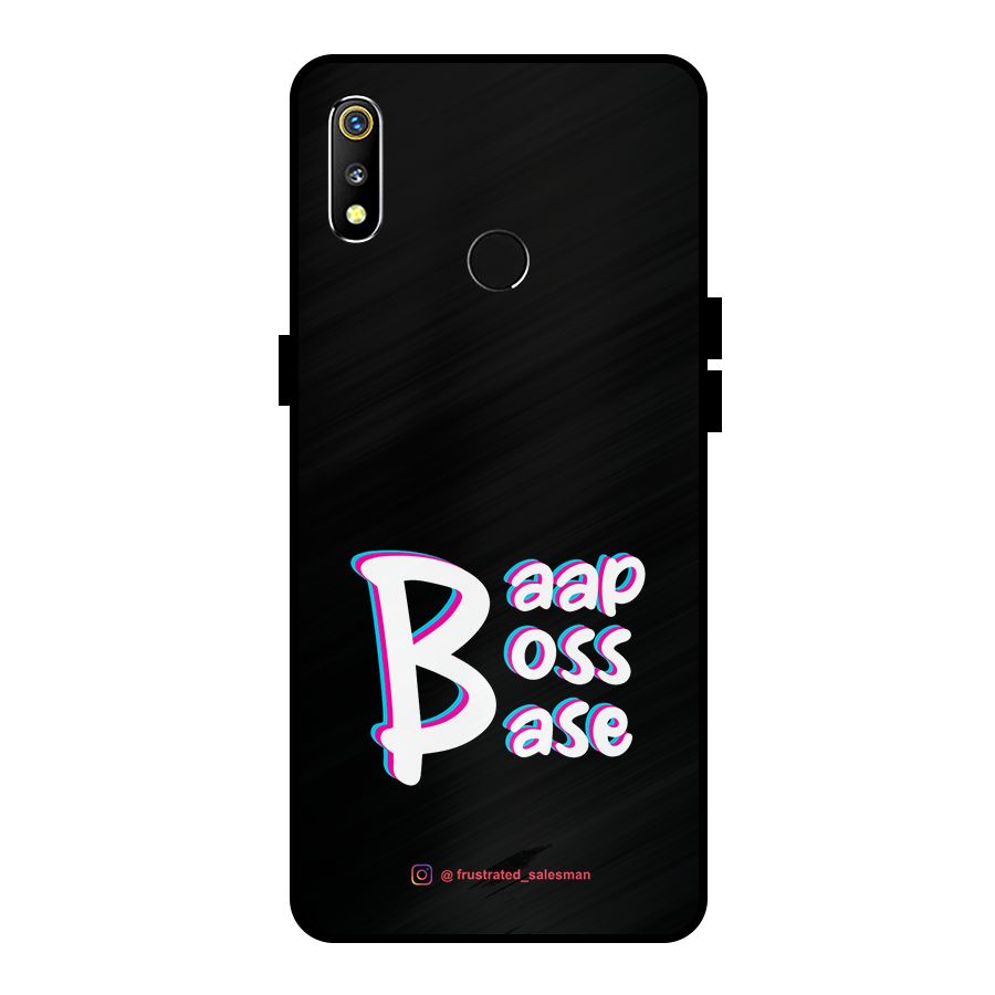 Baap Boss Base Black Metal Back Case for Realme 3i