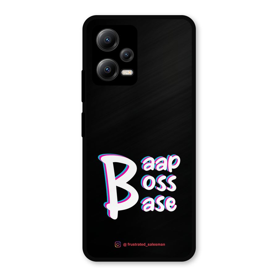 Baap Boss Base Black Metal Back Case for Redmi Note 12 5G