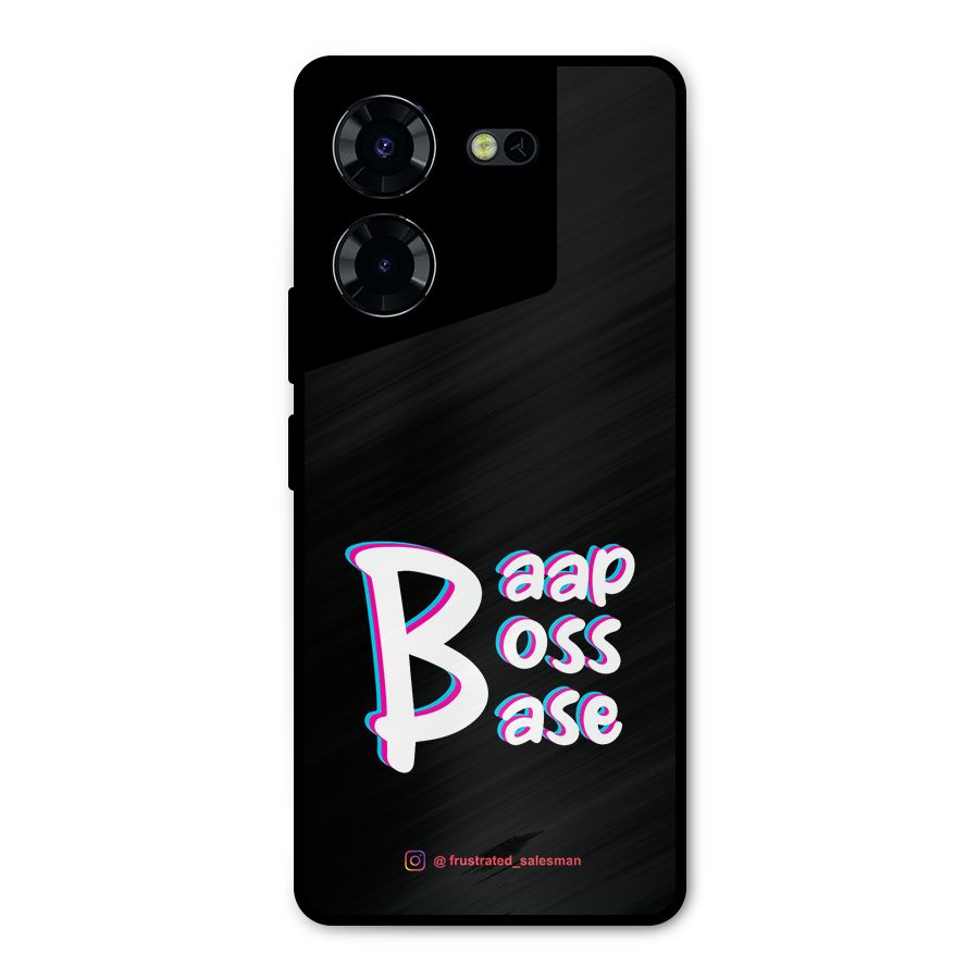 Baap Boss Base Black Metal Back Case for Tecno Pova 5 Pro 5G