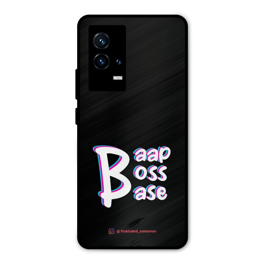 Baap Boss Base Black Metal Back Case for iQOO 9 5G