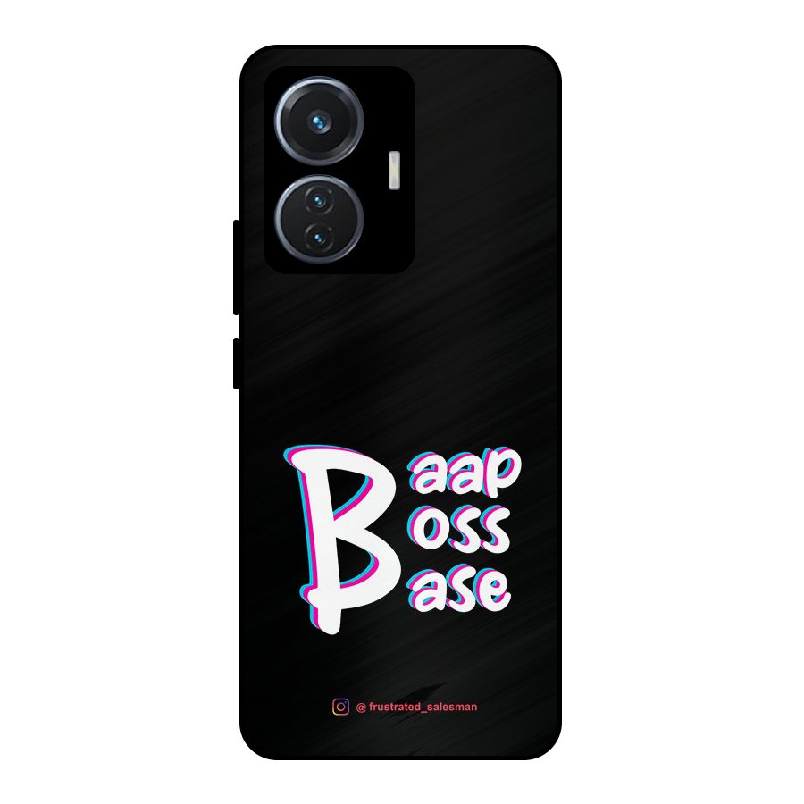 Baap Boss Base Black Metal Back Case for iQOO Z6 44W