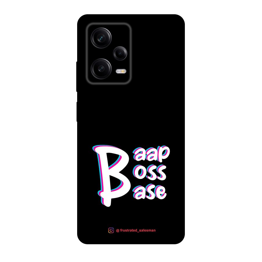 Baap Boss Base Black Original Polycarbonate Back Case for Redmi Note 12 Pro