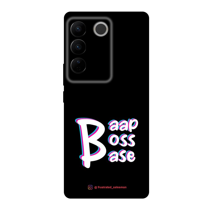 Baap Boss Base Black Original Polycarbonate Back Case for Vivo V27
