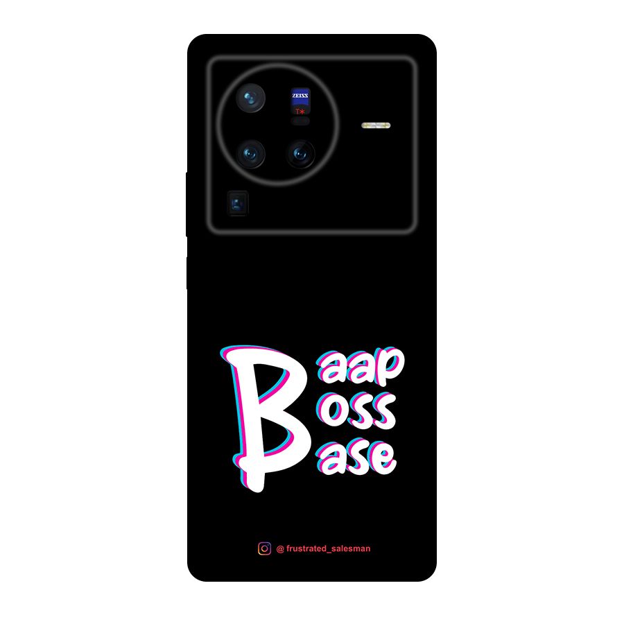 Baap Boss Base Black Original Polycarbonate Back Case for Vivo X80
