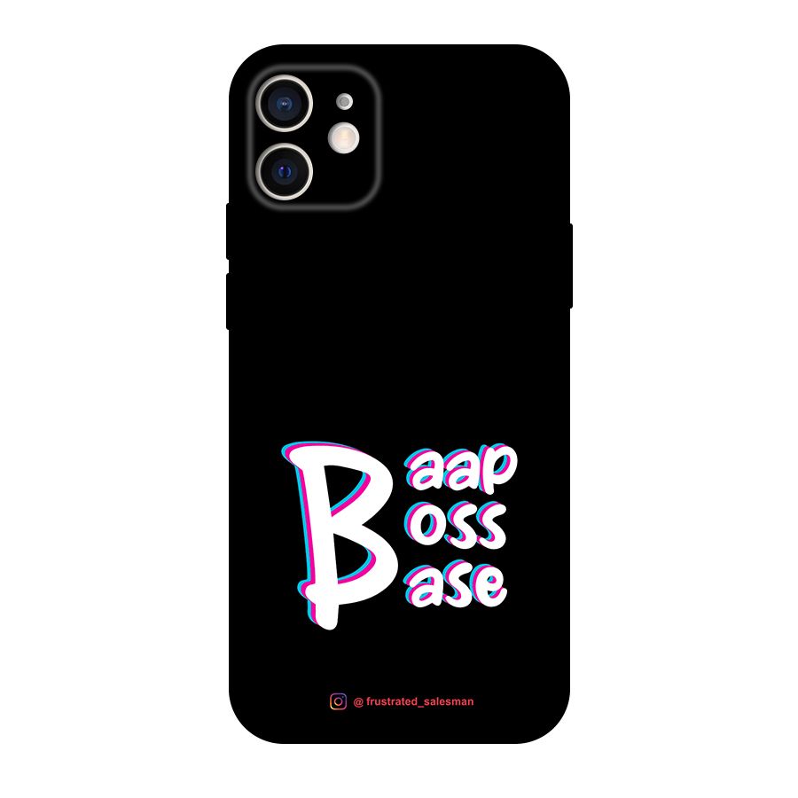 Baap Boss Base Black Original Polycarbonate Back Case for iPhone 12