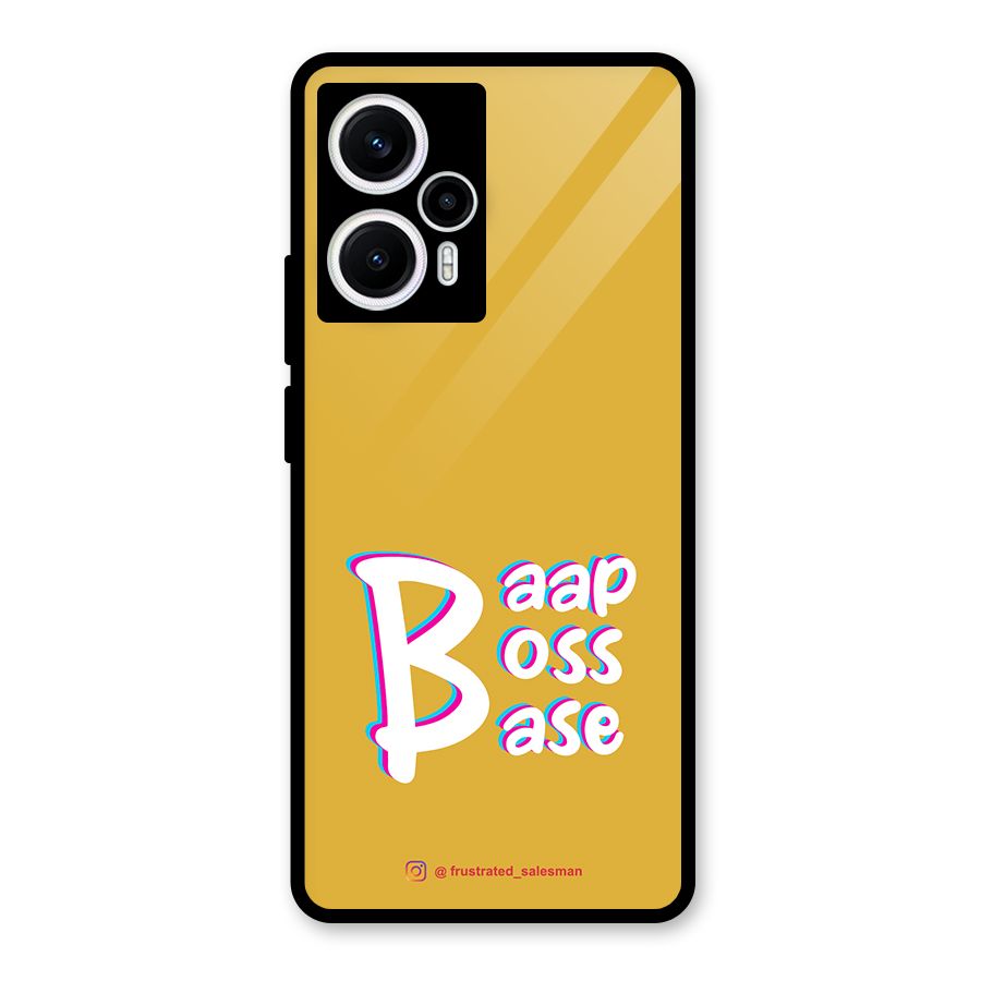 Baap Boss Base Mustard Yellow Glass Back Case for Poco F5