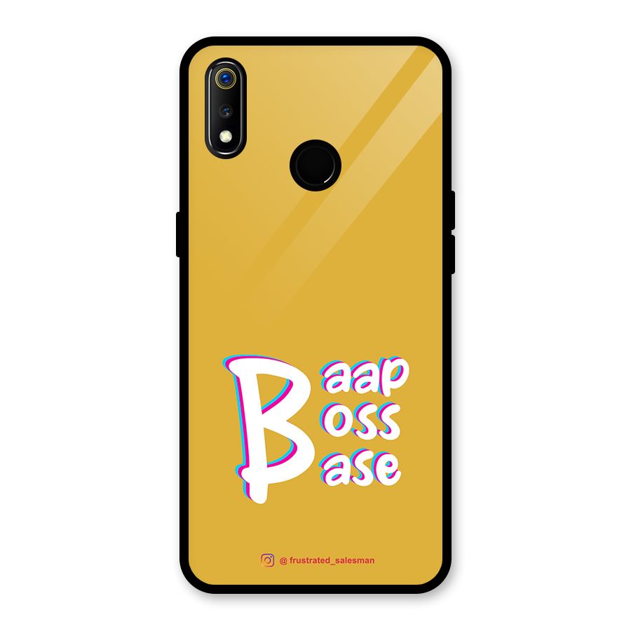 Baap Boss Base Mustard Yellow Glass Back Case for Realme 3