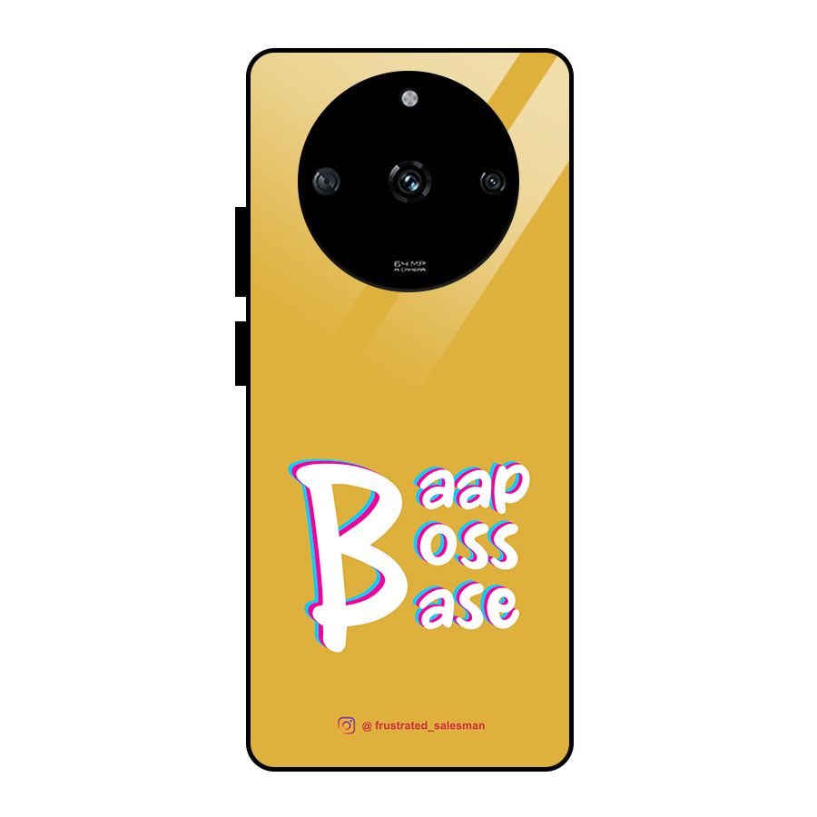 Baap Boss Base Mustard Yellow Glass Back Case for Realme Narzo 60 5G