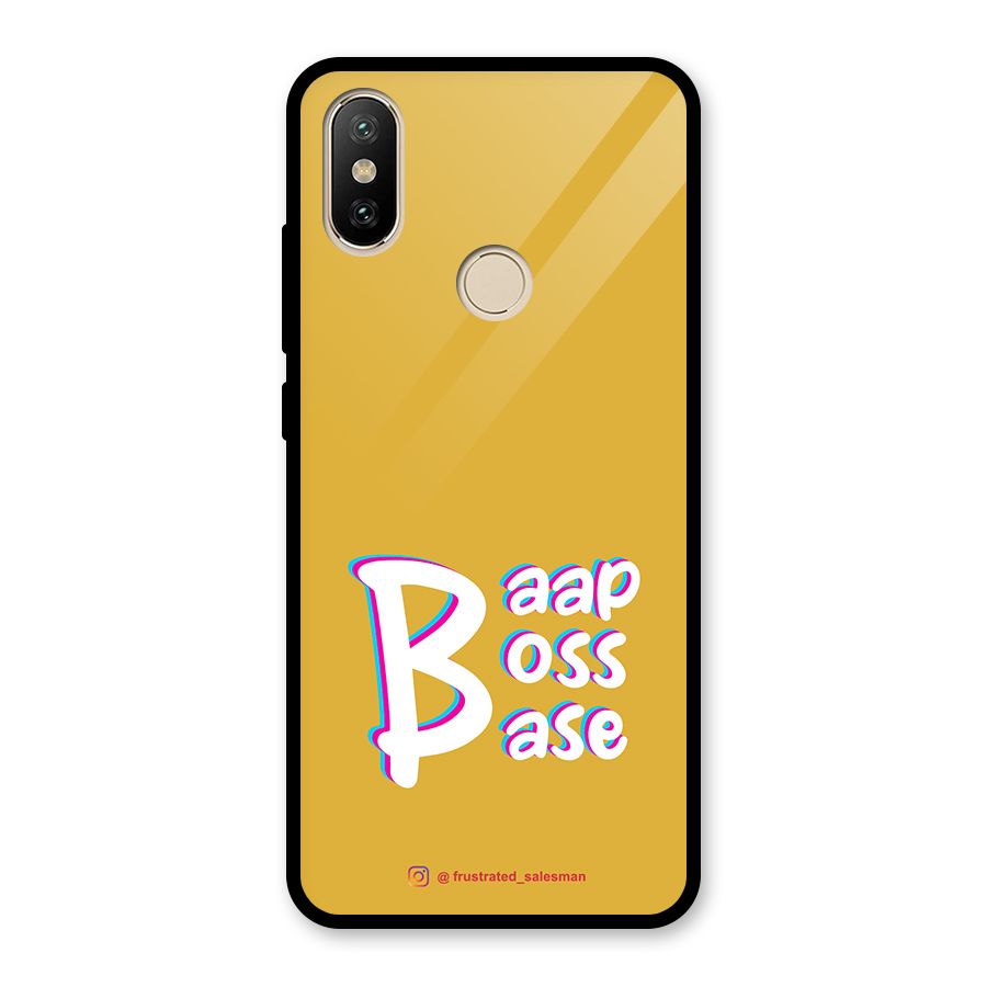 Baap Boss Base Mustard Yellow Glass Back Case for Redmi A2
