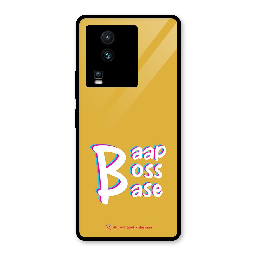 Baap Boss Base Mustard Yellow Glass Back Case for Vivo iQOO Neo 7