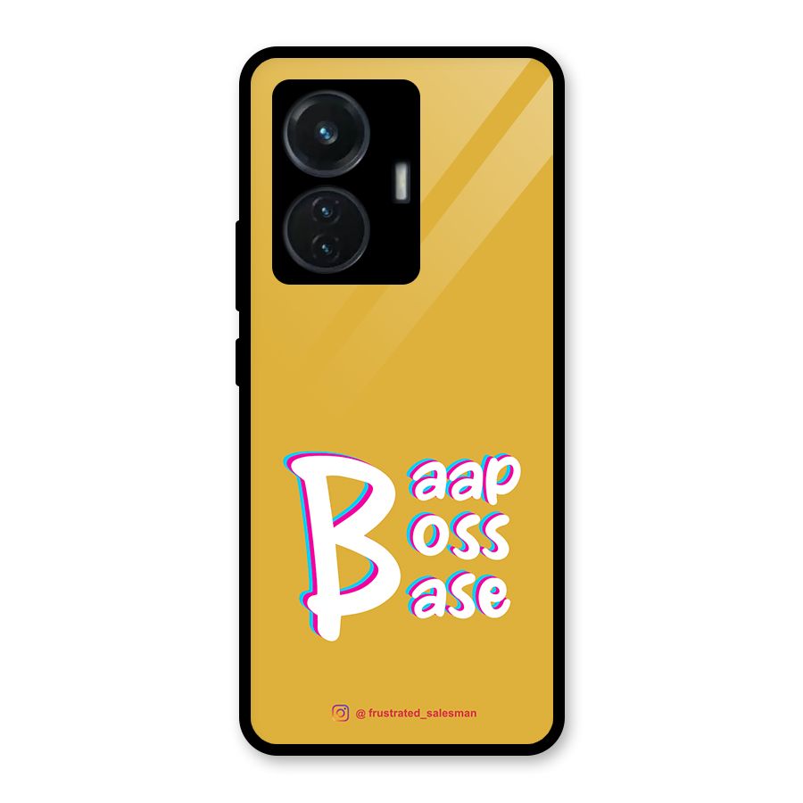 Baap Boss Base Mustard Yellow Glass Back Case for iQOO Z6 44W