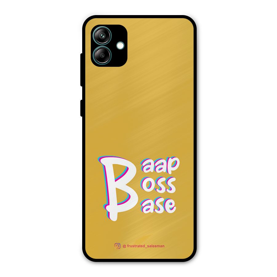 Baap Boss Base Mustard Yellow Metal Back Case for Galaxy A04