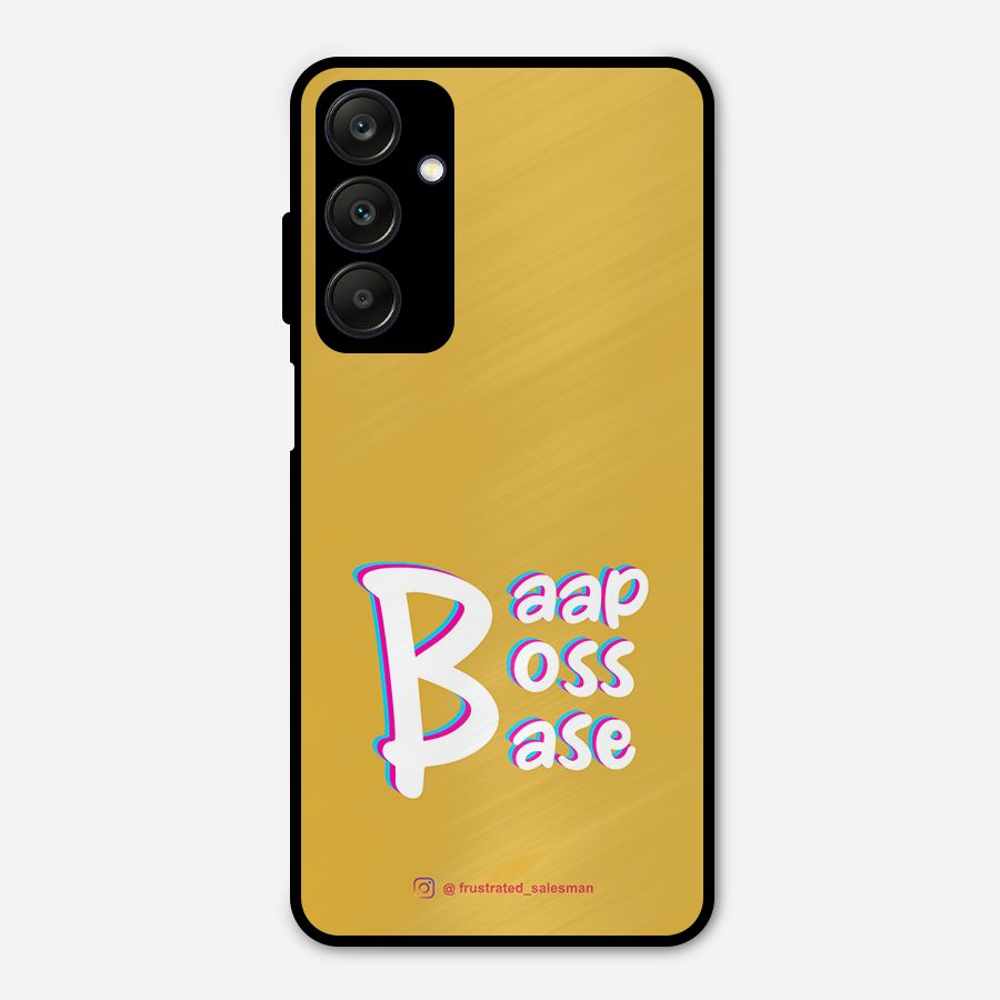Baap Boss Base Mustard Yellow Metal Back Case for Galaxy A25 5G