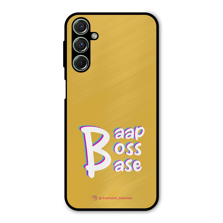 Baap Boss Base Mustard Yellow Metal Back Case for Galaxy F34