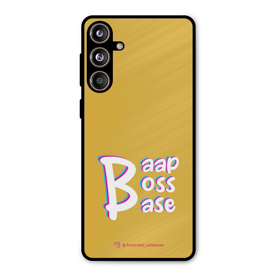 Baap Boss Base Mustard Yellow Metal Back Case for Galaxy F55