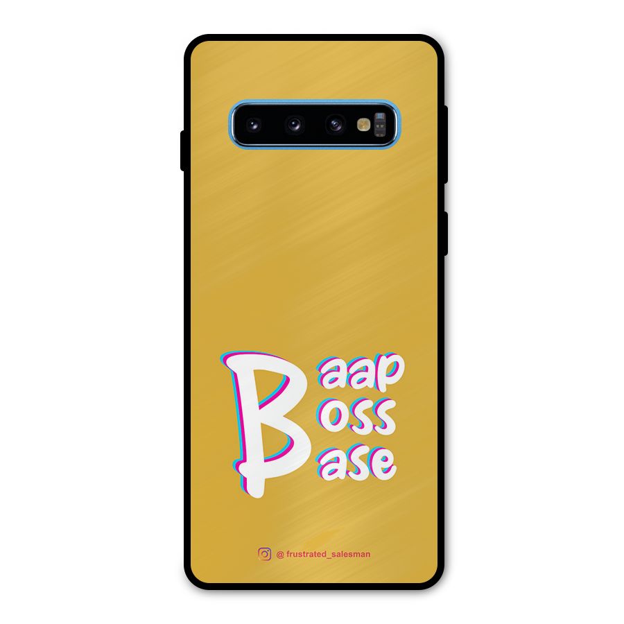 Baap Boss Base Mustard Yellow Metal Back Case for Galaxy S10
