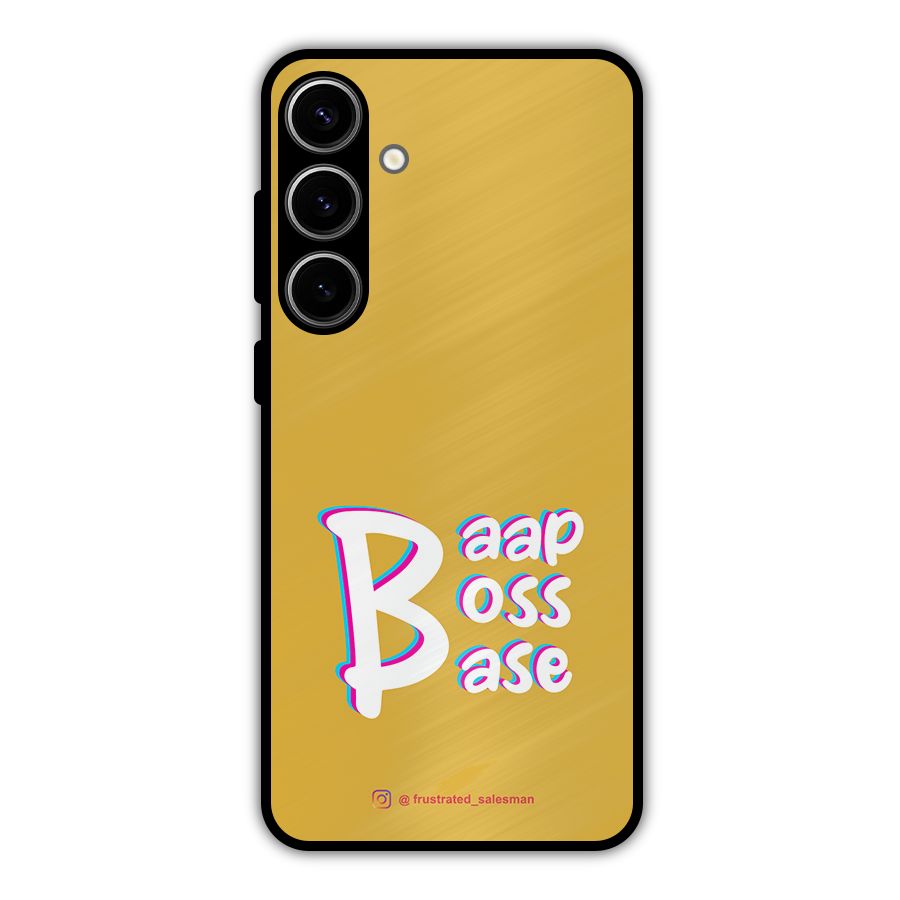 Baap Boss Base Mustard Yellow Metal Back Case for Galaxy S24 Plus