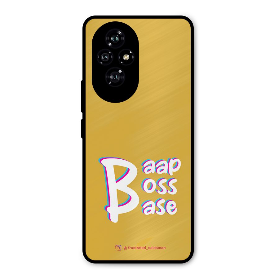 Baap Boss Base Mustard Yellow Metal Back Case for Honor 200