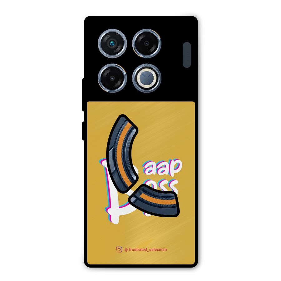 Baap Boss Base Mustard Yellow Metal Back Case for Infinix GT 20 Pro