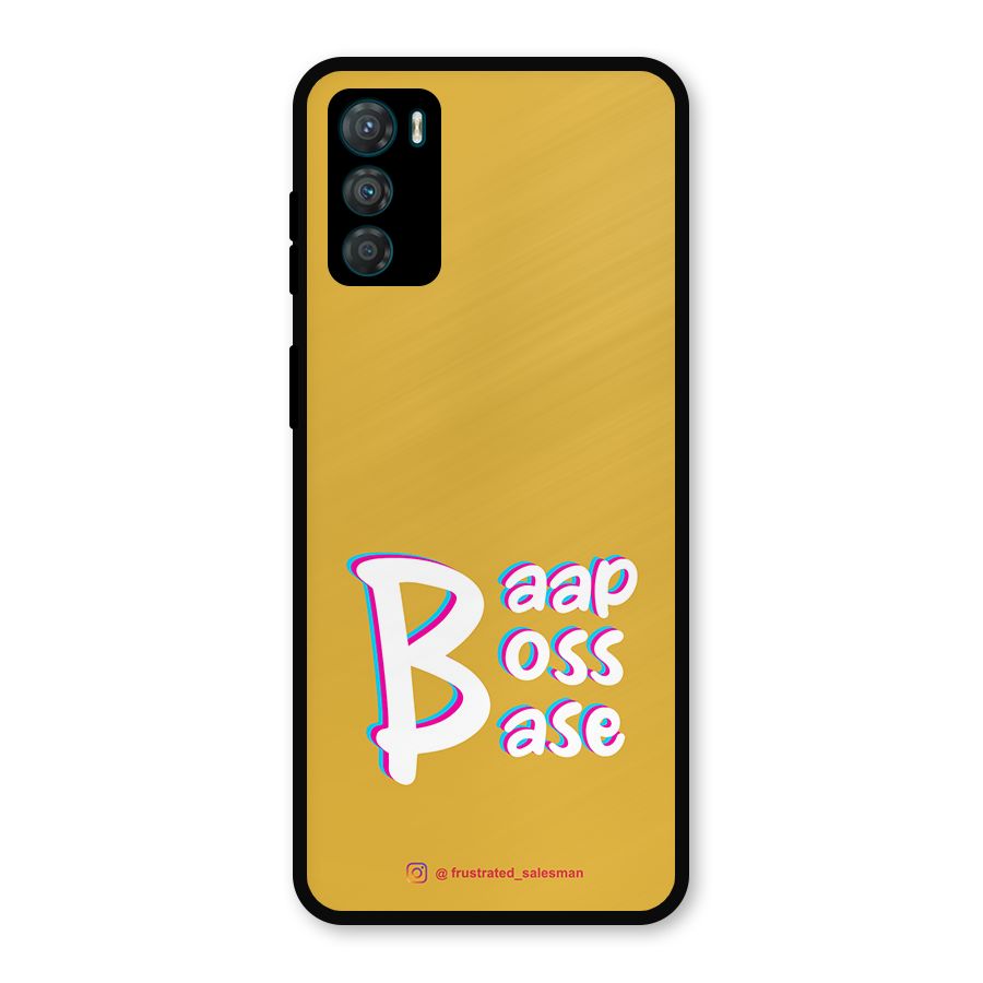 Baap Boss Base Mustard Yellow Metal Back Case for Moto G42
