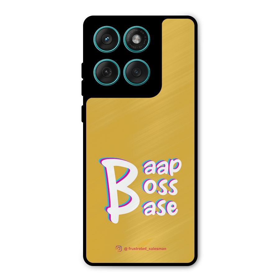 Baap Boss Base Mustard Yellow Metal Back Case for Motorola Edge 60 Fusion