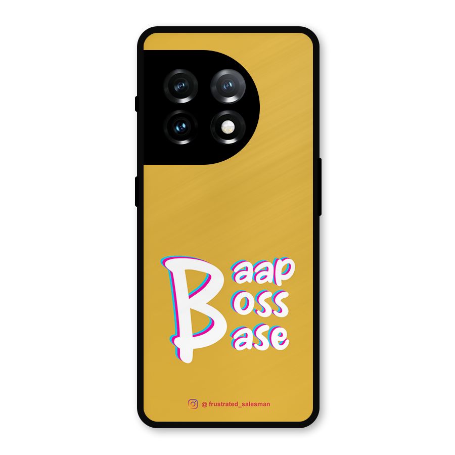 Baap Boss Base Mustard Yellow Metal Back Case for OnePlus 11