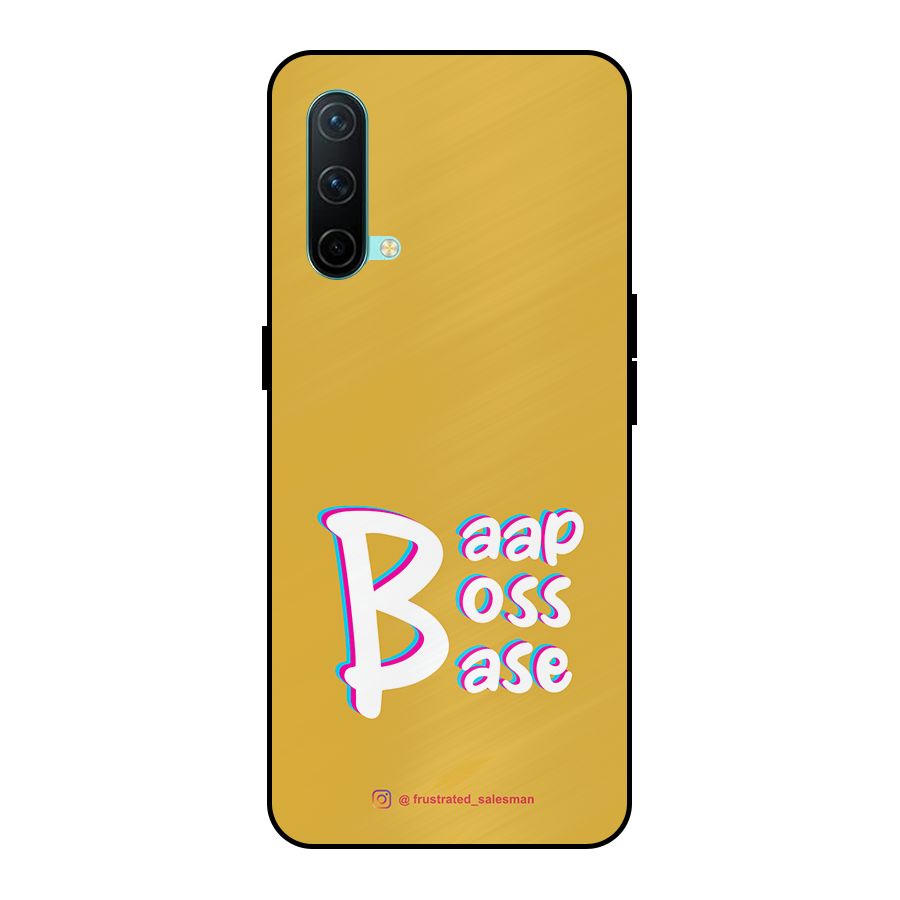 Baap Boss Base Mustard Yellow Metal Back Case for OnePlus Nord CE 5G