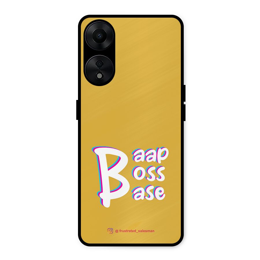 Baap Boss Base Mustard Yellow Metal Back Case for Oppo A78 5G