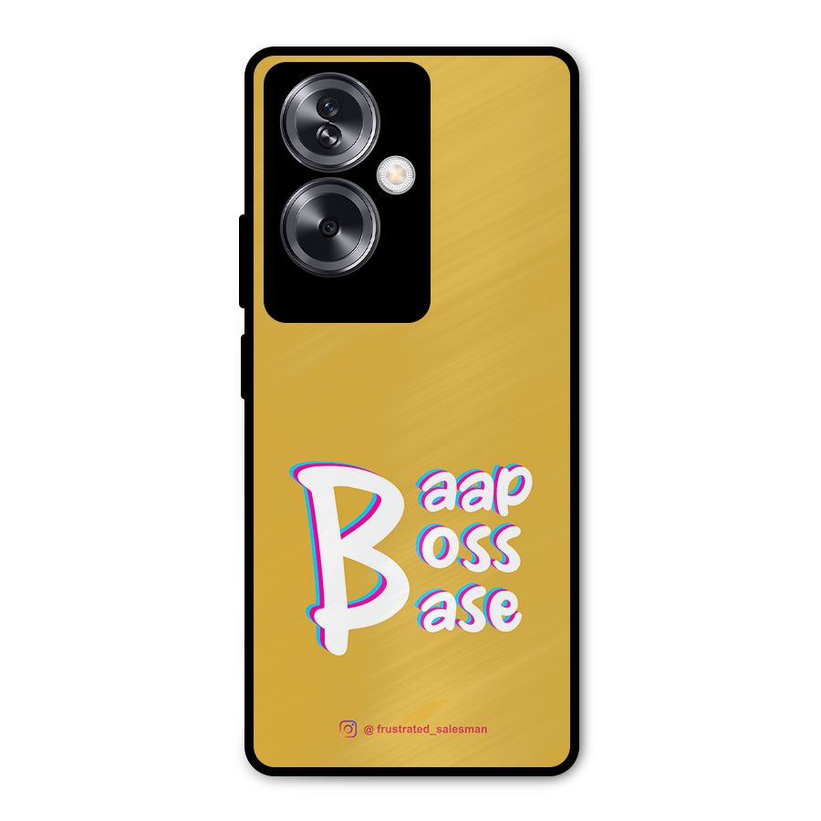 Baap Boss Base Mustard Yellow Metal Back Case for Oppo A79 5G