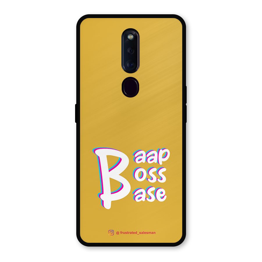 Baap Boss Base Mustard Yellow Metal Back Case for Oppo F11 Pro