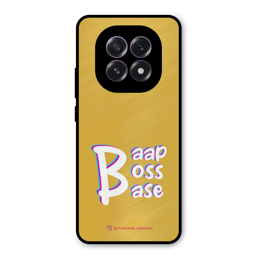 Baap Boss Base Mustard Yellow Metal Back Case for Oppo F29