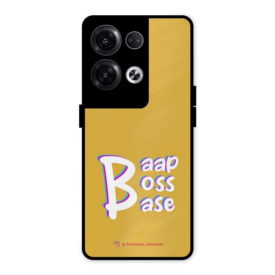 Baap Boss Base Mustard Yellow Metal Back Case for Oppo Reno8 Pro 5G