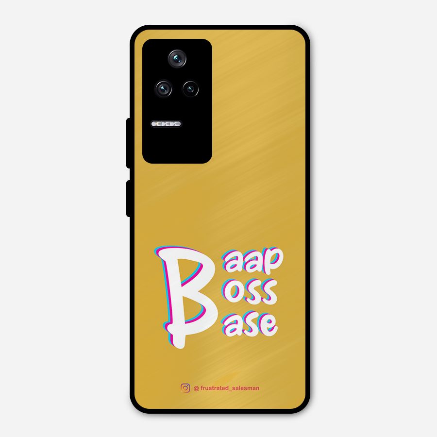 Baap Boss Base Mustard Yellow Metal Back Case for Poco F4 5G