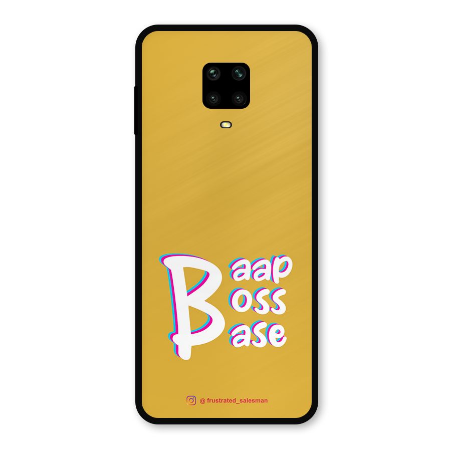 Baap Boss Base Mustard Yellow Metal Back Case for Poco M2 Pro