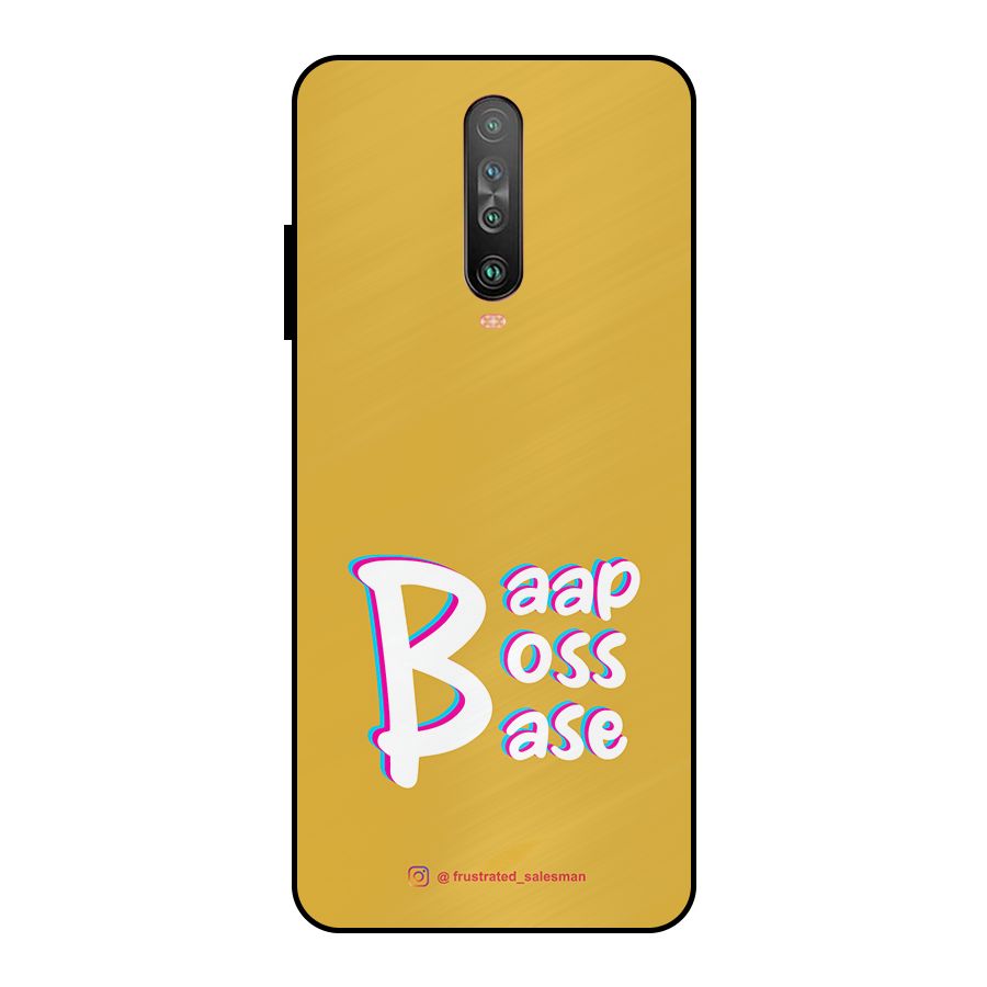 Baap Boss Base Mustard Yellow Metal Back Case for Poco X2