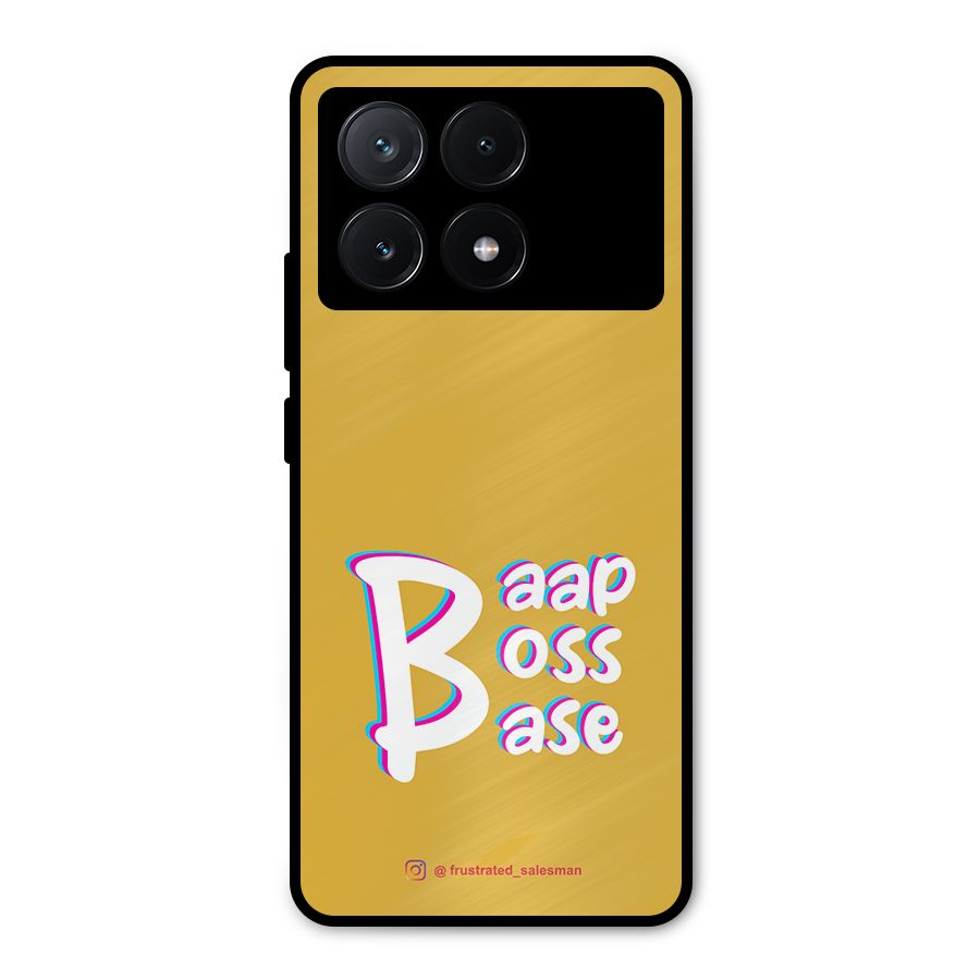 Baap Boss Base Mustard Yellow Metal Back Case for Poco X6 Pro