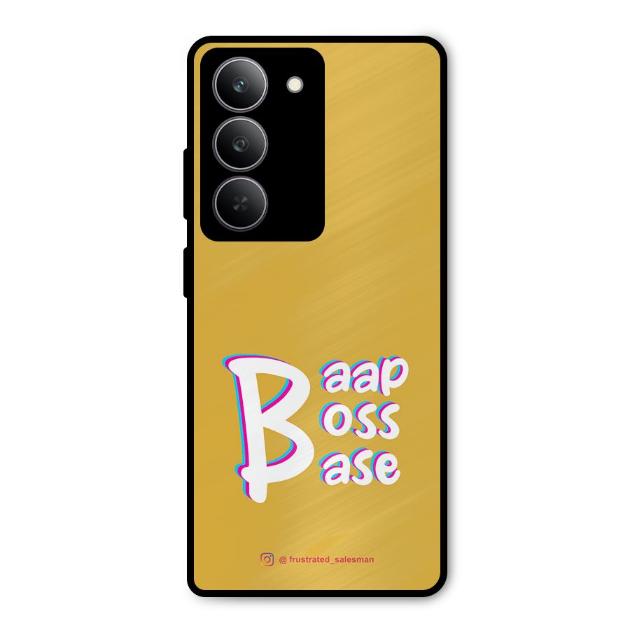 Baap Boss Base Mustard Yellow Metal Back Case for Realme 14x