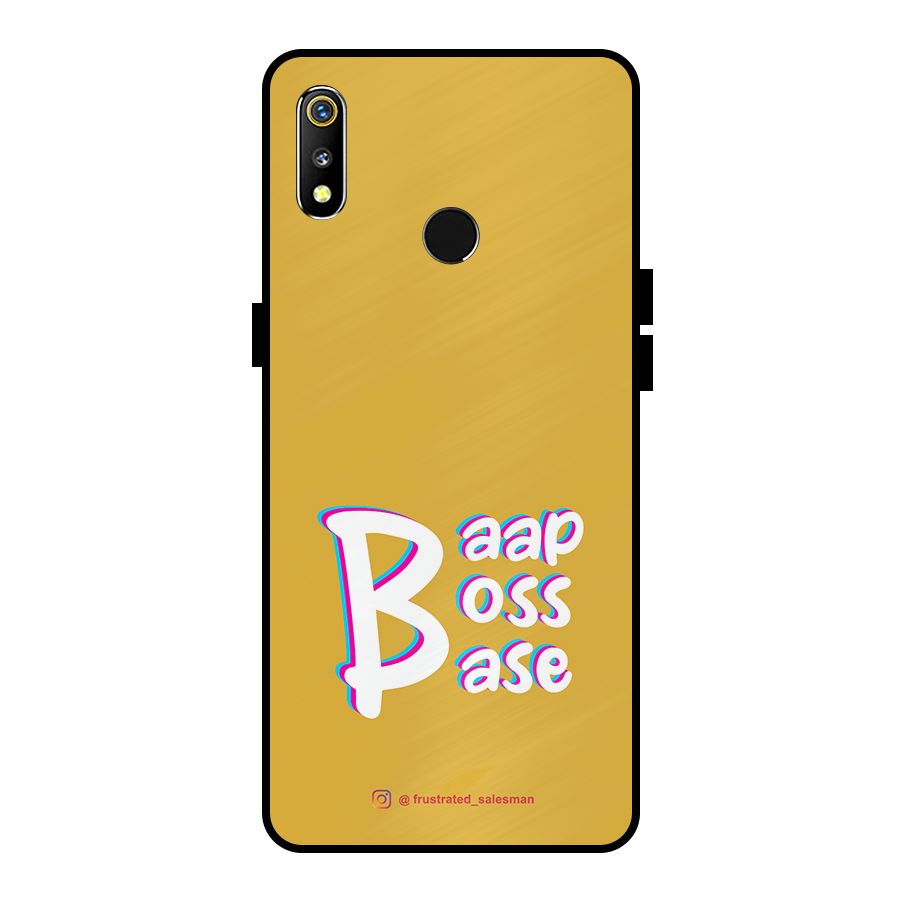 Baap Boss Base Mustard Yellow Metal Back Case for Realme 3i
