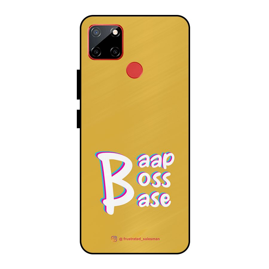 Baap Boss Base Mustard Yellow Metal Back Case for Realme C12