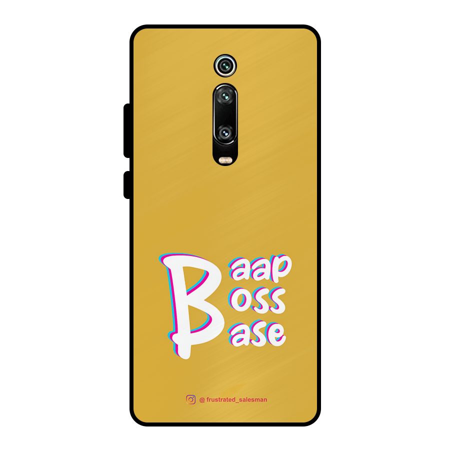 Baap Boss Base Mustard Yellow Metal Back Case for Redmi K20