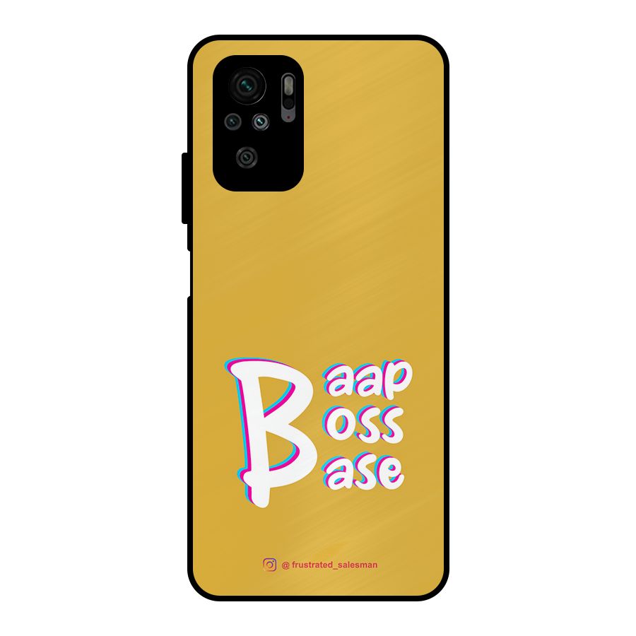 Baap Boss Base Mustard Yellow Metal Back Case for Redmi Note 10S